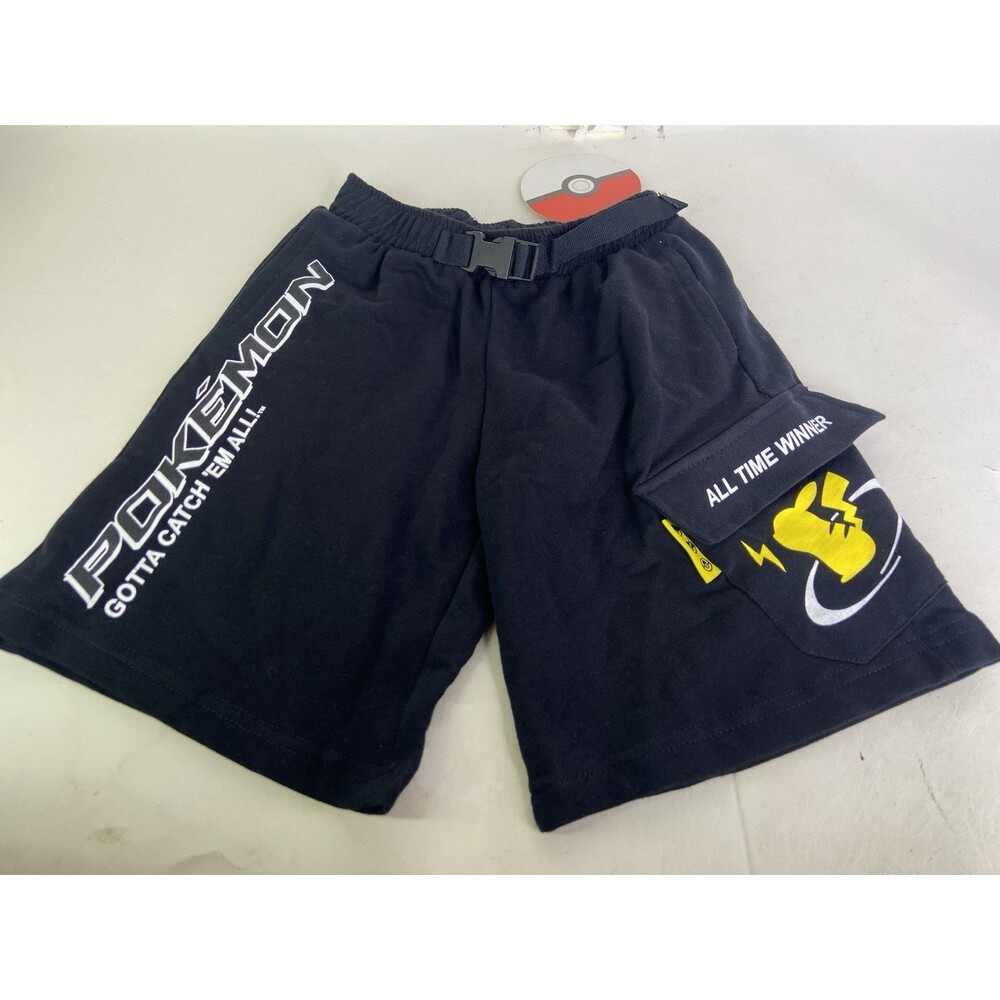Zara x Pokemon Pikachu All Time Winner Boys Size 8 Black Knit Shorts